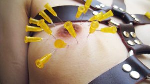 BDSM video nipple with needle　乳首に針